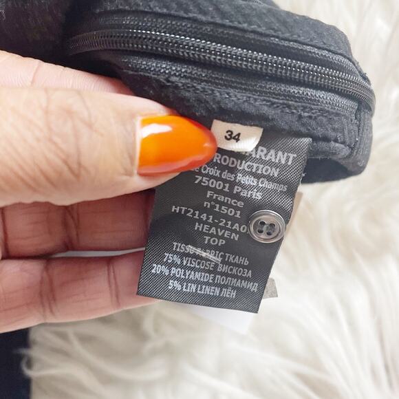 Isabel Marant Étoile Heaven‎ Women's Butterfly Sleeves Top in Black Size 34 - Picture 4 of 5